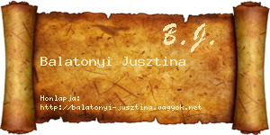 Balatonyi Jusztina névjegykártya